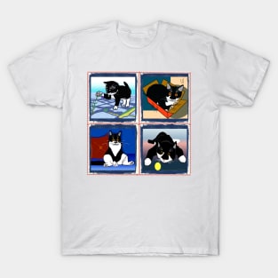 Cute Tuxedo Cat a patchwork kitty image  Copyright TeAnne T-Shirt